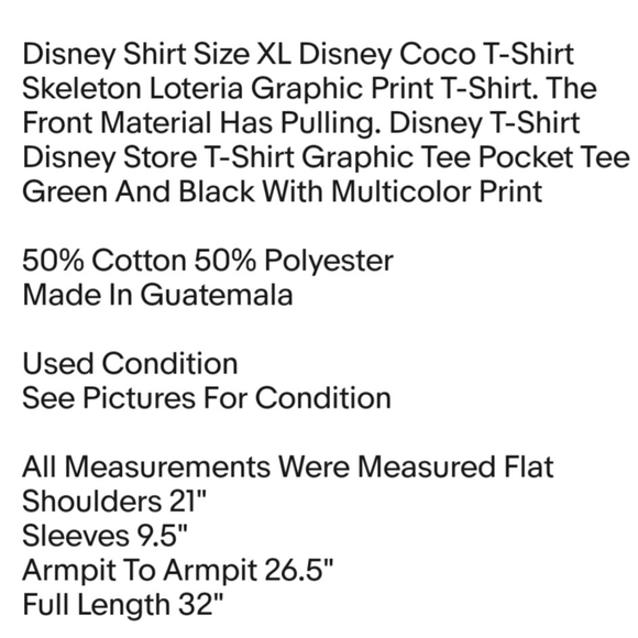 Disney Shirt Size XL Disney Coco T-Shirt Skeleton Loteria Graphic Print T-Shirt. - Picture 2 of 9